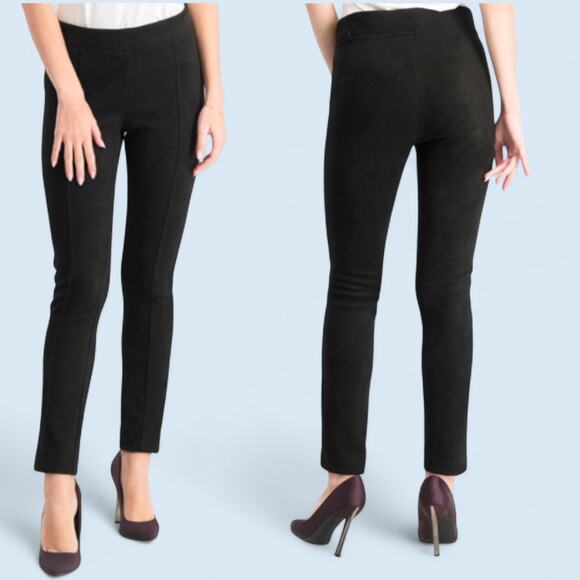 Two Pair (2) Andrew Marc Faux Suede Pull-on Ankle Pants Black - Size XS - Picture 1 of 5